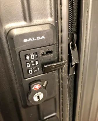 RIMOWA サルサ ロック・スライダー同時交換(複合トラブル修理) 修理前