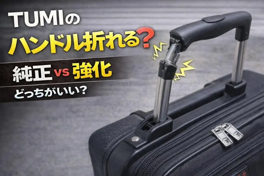 TUMIのハンドルが折れる理由|純正交換と強化修理どっちがいい?
