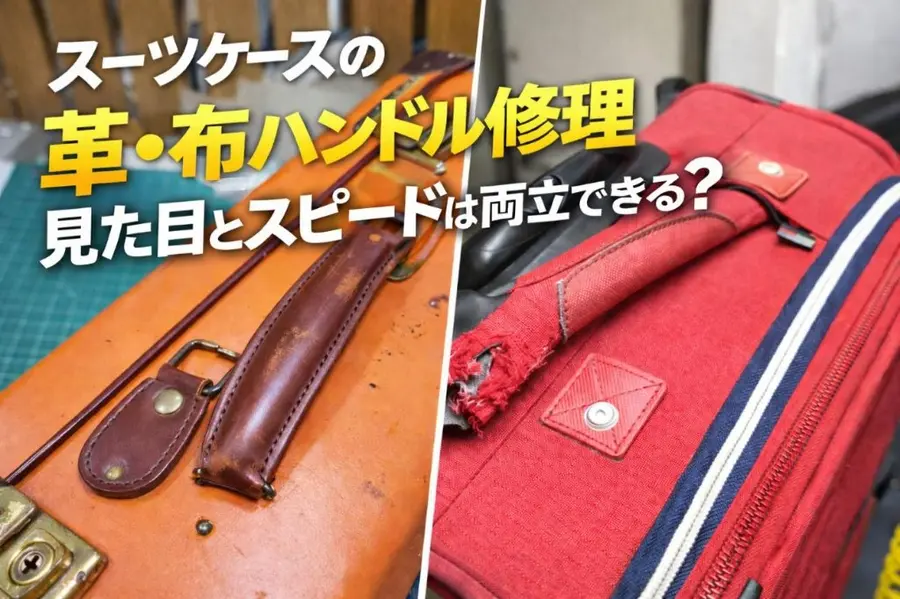 スーツケースの革・布ハンドル修理|見た目とスピードは両立できる?